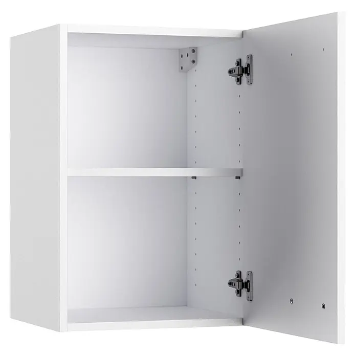 Optifit Optimulti Küchen-Hängeschrank Bonn214 - B x T x H: 40 x 33 x 57,6 cm, Weiß - Weißer Hängeschrank, offen, mit Einlegeboden und Scharnieren.