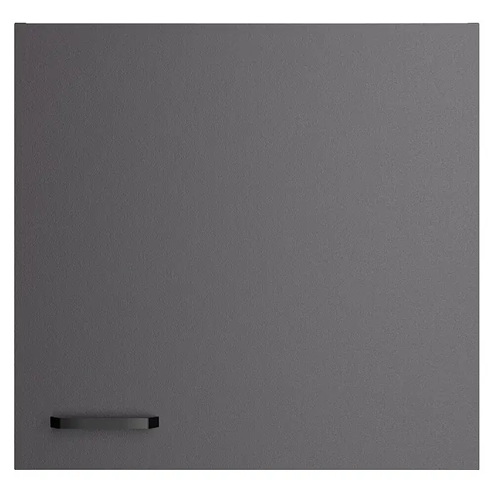 Optifit Optimulti Küchen-Hängeschrank Kiel420 - Anthrazit - Dunkelgraue, strukturierte Schranktür mit schwarzem Griff.
