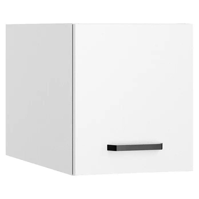 Optifit Optimulti Küchen-Aufsatzschrank Bonn214 - L x B x H: 57,1 x 30 x 35,2 cm, Weiß - Moderner weißer Hängeschrank mit schwarzem horizontalen Griff.