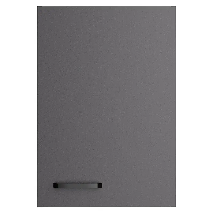 Optifit Optimulti Küchen-Hängeschrank Kiel420 - B x T x H: 40 x 33 x 57,6 cm, Anthrazit - Dunkelgraue, strukturierte Schranktür oder Schubladenfront mit schwarzem integriertem Griff unten.
