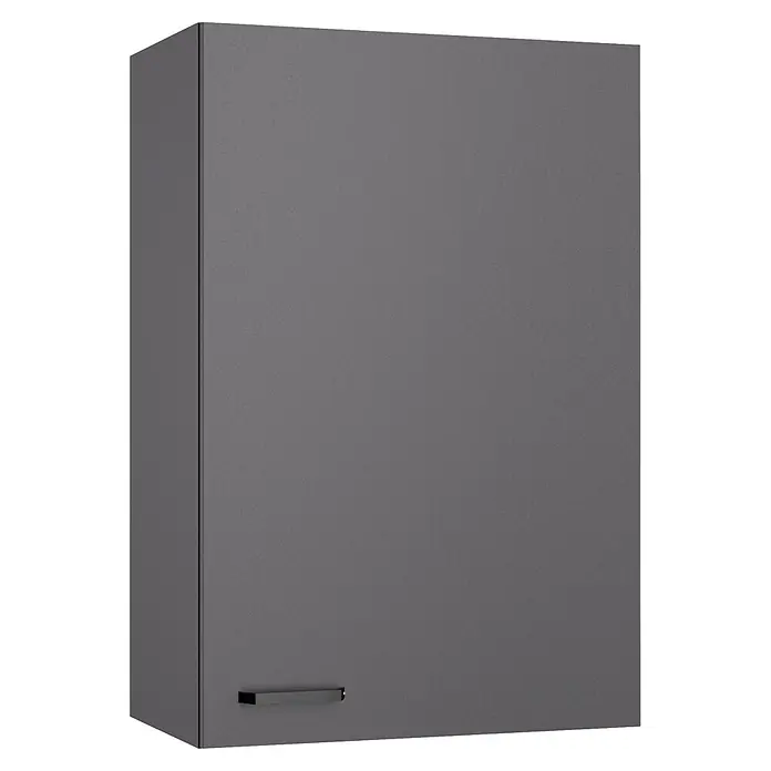 Optifit Optimulti Küchen-Hängeschrank Kiel420 - B x T x H: 60 x 33 x 89,6 cm, Anthrazit - Mattes dunkelgraues Hängeschrank mit elegantem schwarzem Griff.