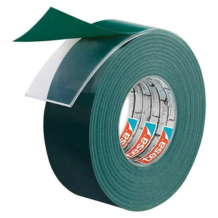Tesa Powerbond Cinta de doble cara Ladrillo/Piedra - 1,9 cm x 1,5 m - Un rollo de cinta de montaje de doble cara Tesa. Ideal para uso permanente en interiores y exteriores, proporciona una fuerte adhesión a diversas superficies.