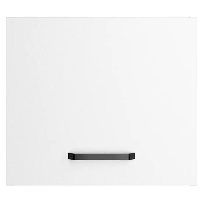 Optifit Optimulti Küchen-Aufsatzschrank Bonn214 - L x B x H: 57,1 x 40 x 35,2 cm, Weiß - Weiße Platte mit schwarzem minimalistischem Griff.