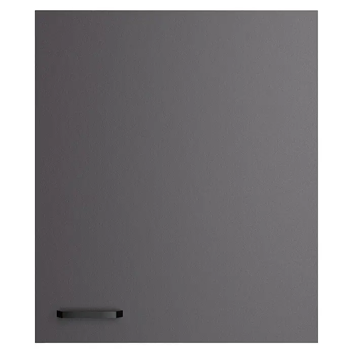 Optifit Optimulti Küchen-Hängeschrank Kiel420 - B x T x H: 60 x 55,5 x 70,4 cm, Anthrazit - Strukturierte dunkelgraue Platte mit einem minimalistischen schwarzen Stangengriff.