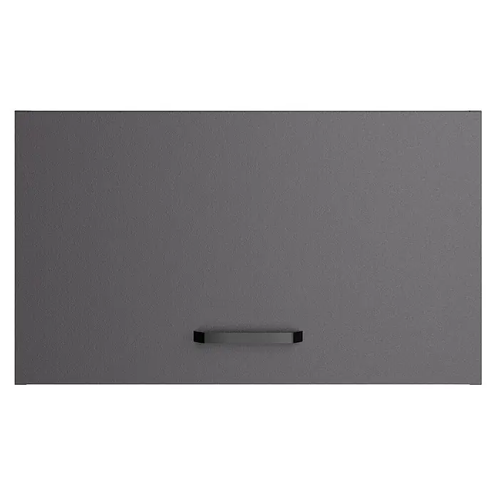 Optifit Optimulti Küchen-Aufsatzschrank Kiel420 - L x B x H: 57,1 x 60 x 35,2 cm, Anthrazit - Dunkelgraue, texturierte Platte mit horizontalem Griff unten mittig.