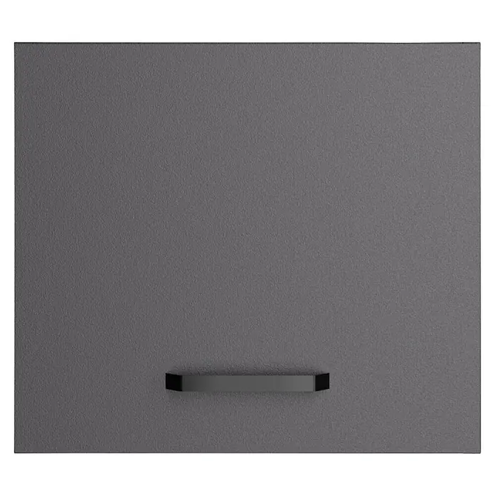 Optifit Optimulti Küchen-Aufsatzschrank Kiel420 - L x B x H: 57,1 x 40 x 35,2 cm, Anthrazit - Dunkelgraue texturierte Schranktür mit integriertem eingelassenen Griff.