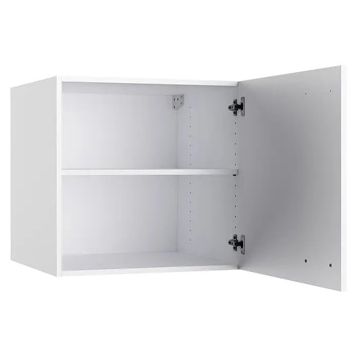 Optifit Optimulti Küchen-Hängeschrank Bonn214 - B x T x H: 60 x 55,5 x 57,6 cm, Weiß - Weißer Hängeschrank mit offener Tür, einer verstellbaren Ablage und Regalbodenträgerlöchern.