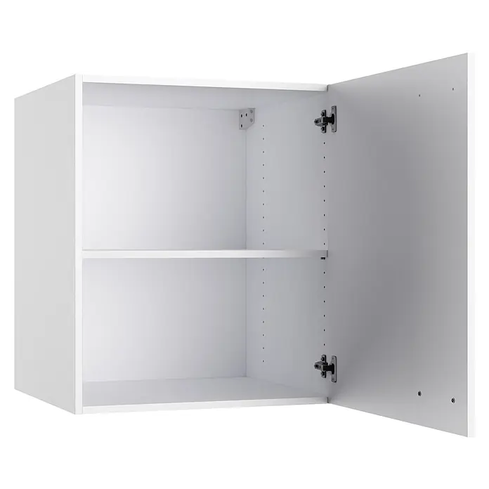 Optifit Optimulti Küchen-Hängeschrank Bonn214 - B x T x H: 60 x 55,5 x 70,4 cm, Weiß - Weißer offener Wandschrank mit verstellbarem Einlegeboden und Türscharnieren.