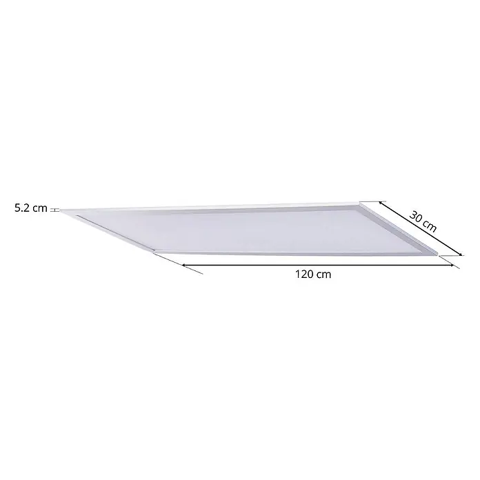 Lindby LED-Panel Livel - L x B x H: 120 x 30 x 5,2 cm, alu / grau / zink, Neutralweiß - Rechteckiges weißes LED-Panel, 120 x 30 x 5,2 cm.