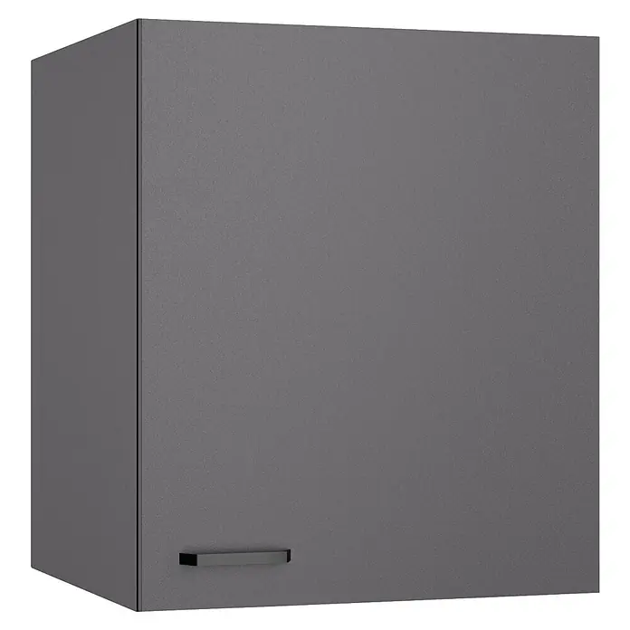 Optifit Optimulti Küchen-Hängeschrank Kiel420 - B x T x H: 60 x 55,5 x 70,4 cm, Anthrazit - Dunkelgrauer matter Schrank mit minimalistischem Griff.