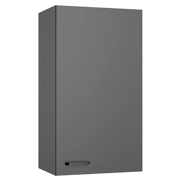 Optifit Optimulti Küchen-Hängeschrank Kiel420 - Anthrazit - Dunkelgrauer Wandschrank mit matter Oberfläche und horizontalem Griff unten.
