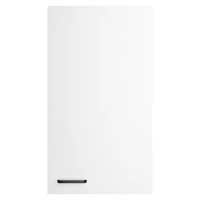 Optifit Optimulti Küchen-Hängeschrank Bonn214 - B x T x H: 50 x 33 x 89,6 cm, Weiß - Schwarzes, rechteckiges, minimalistisches Wandregal für kleine Dekoartikel.