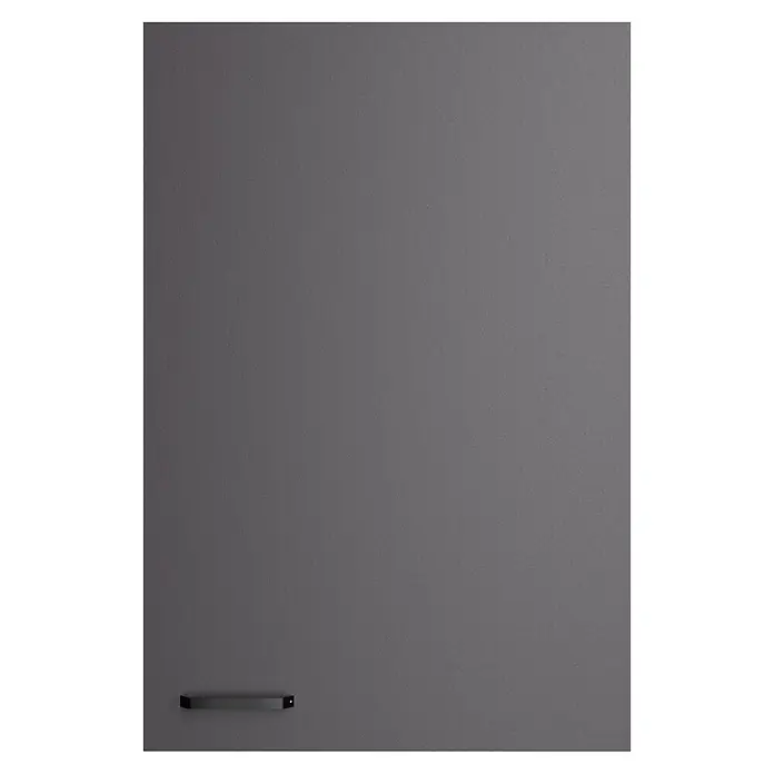 Optifit Optimulti Küchen-Hängeschrank Kiel420 - B x T x H: 60 x 33 x 89,6 cm, Anthrazit - Dunkelgraue, texturierte Schranktür mit minimalistischem schwarzem Griff.