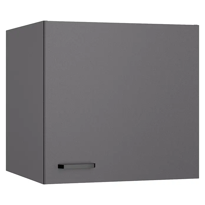Optifit Optimulti Küchen-Hängeschrank Kiel420 - Anthrazit - Grauer Hängeschrank mit matter Oberfläche und dunklem Griff.