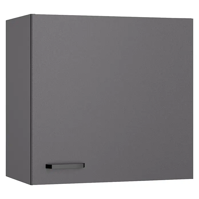 Optifit Optimulti Küchen-Hängeschrank Kiel420 - Anthrazit - Dunkelgrauer Wandschrank mit matter Oberfläche und rechteckigem Griff.