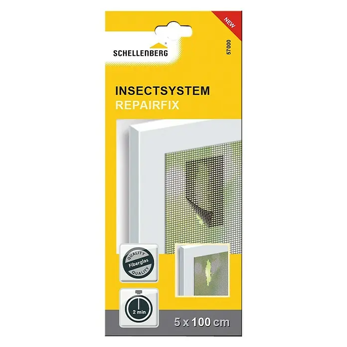 Schellenberg Insect System Cinta de reparación - L x An: 100 x 5 cm, Antracita - Imagen del Schellenberg Insect Screen Repair-Fix Fiberglass, 5 x 100 cm, ideal para reparaciones rápidas de mosquiteras.