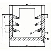 Perfil de sellado junta U 8-10 (L x An x Al: 200 x 11,5 x 8 cm)