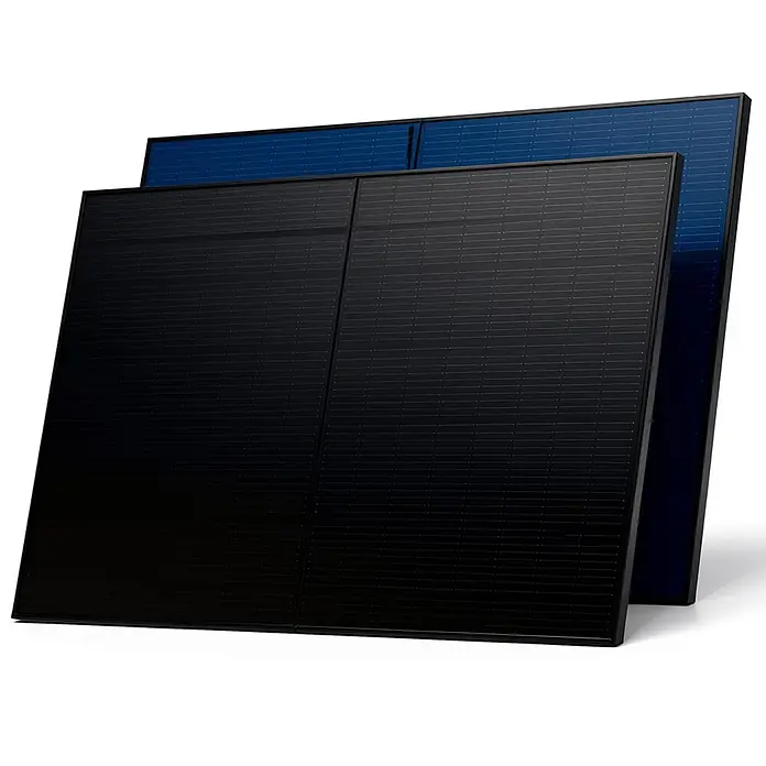 Sunniva Solarmodul 2x 500 Watt Pmax 920W Solarpanel - Nennleistung: 1.000 W - Zwei Photovoltaikmodule, schwarz und blau, zur Energieerzeugung.