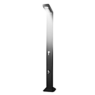 Solardusche mit LED (Höhe: 210 cm, Aluminium, Schwarz, 35 l)