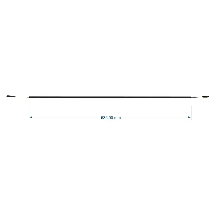 Direct Signs LED-Lichtleiste für Akustikpaneele - Länge: 53,5 cm, Lichtfarbe: Warmweiß, 4 W, 24 V - Dunkelgraue Stange mit Endstücken, 535 mm lang.