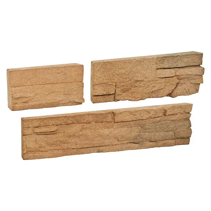Revestimiento de piedra Petra Mineral - Cantidad total: 4 pzs., Mineral - Revestimiento de pared de piedra artificial realista para uso interior y exterior. Paneles que crean un efecto de piedra rústica.