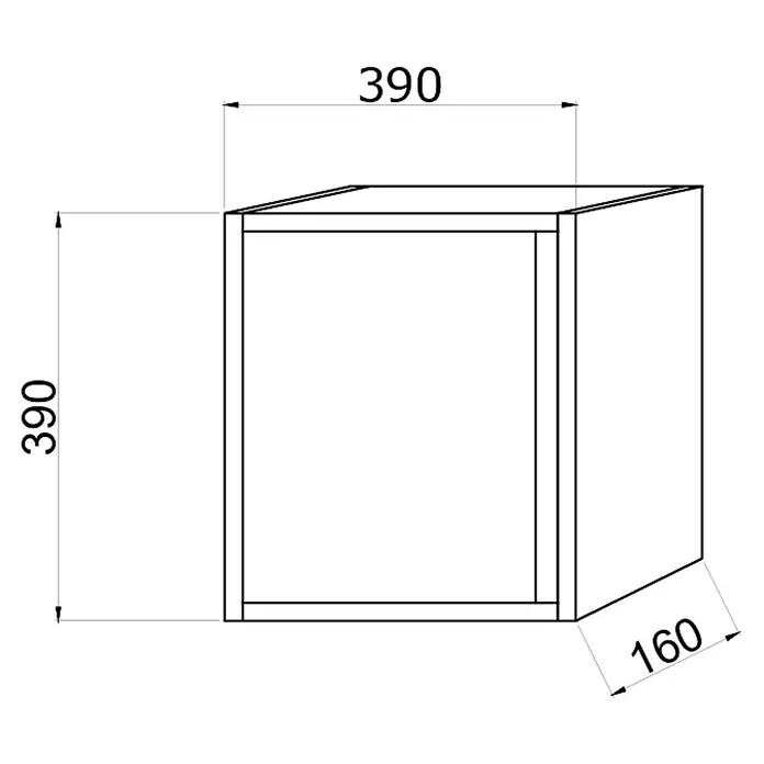 Kiamami Valentina Badmöbel-Set - Grau - Lagerschrank mit Maßen: 390 Breite, 390 Höhe, 160 Tiefe.
