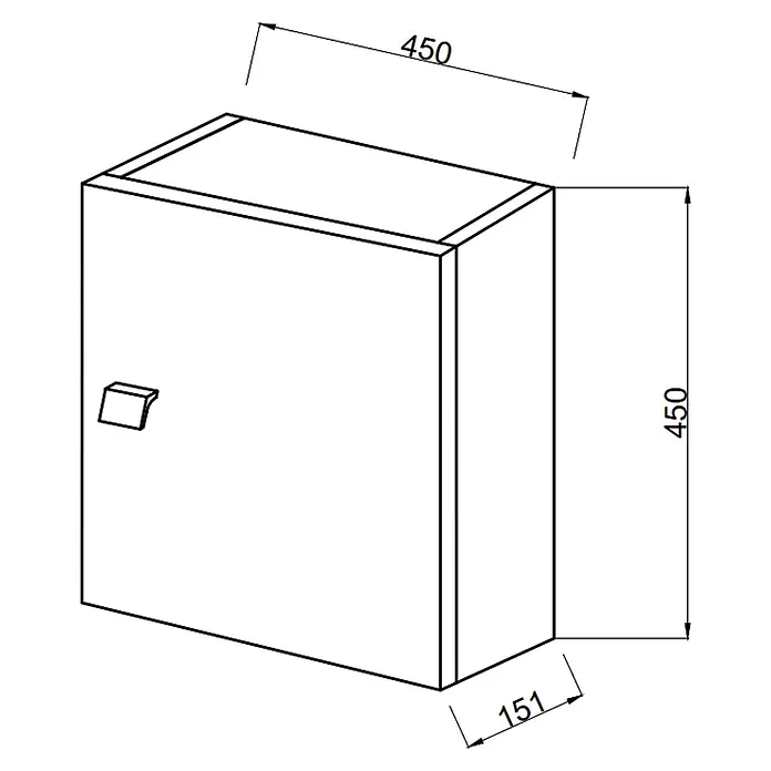 Kiamami Valentina Badmöbel-Set - Helles Holz - Rechteckiger Schrank mit Frontgriff und Maßen 450x450x151.