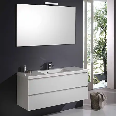 KV 120cm x 39cm Holzoptik- Badmöbelset, weiß | Manhattan