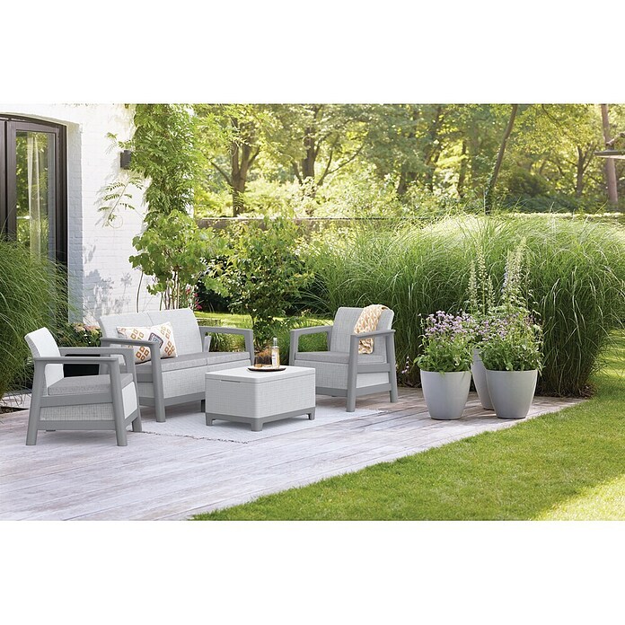 Keter Komplet lounge pohištva Scandi  (Siva) | 8283 - Kissenboxen | ICAF - Sommermöbel individual | ICA - Sommermöbel | IC - Freizeit im Garten | I - Stadtgarten | BAUHAUS