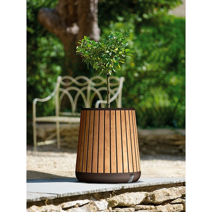 Keter Okrugla posuda za biljke Deco Conic  (Orah) | BAUHAUS
