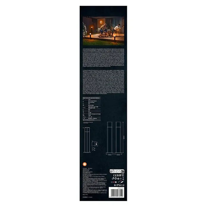 Ledvance Smart+ Außenstehleuchte Cube 50cm RGBW - Farbe Gehäuse: Grau, RGBW, 120 x 120 x 500 mm, Mit Leuchtmittel - Schwarze 50cm smarte Outdoor-LED-Leuchte mit einstellbarer RGBW-Farbe und Wi-Fi-Steuerung für Garten und Terrasse.