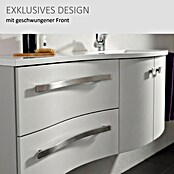Camargue Wave Waschtischunterschrank (54 x 120 x 50 cm, Rechts, Weiß, Hochglanz)