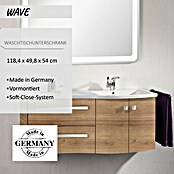 Camargue Wave Waschtischunterschrank (54 x 120 x 50 cm, Rechts, Berg Eiche, Matt)