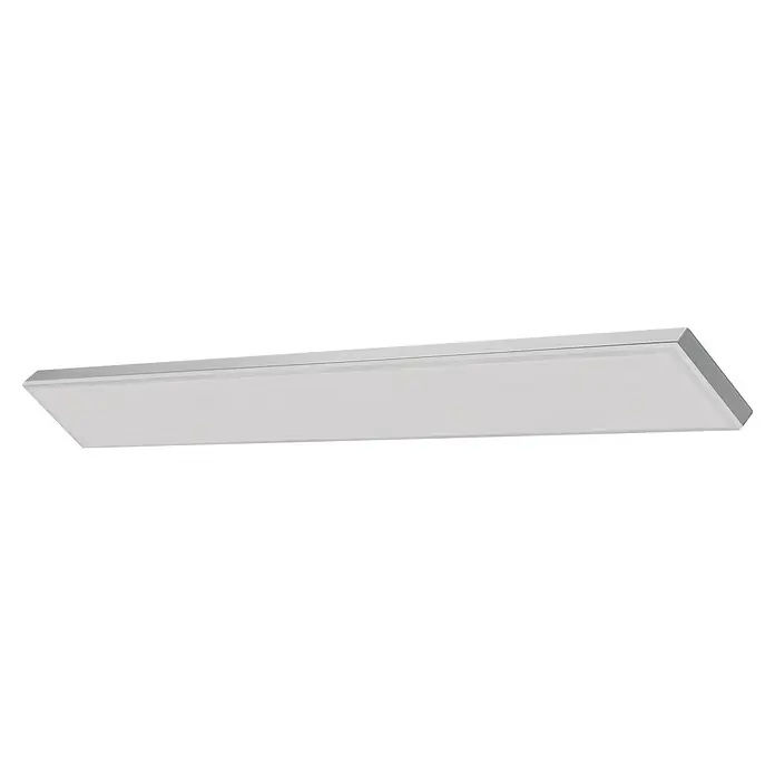 Ledvance Smart+ WiFi LED-Panel Planon Frameless - Weiß - Rechteckige silberne LED-Lichtleiste mit weißer diffuser Oberfläche.