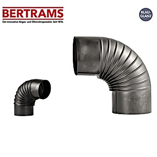Bertrams Ofenrohrbogen (Durchmesser: 110 mm, Bogenwinkel: 90 °, Wandstärke: 0,6 mm, bläulich bis schwarz)