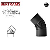 Bertrams Pellet-Rohrbogen (Durchmesser: 80 mm, Bogenwinkel: 45°, Senotherm lackiert, Schwarz)