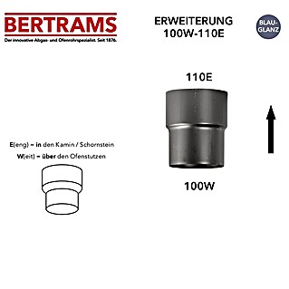 Bertrams Ofenrohrerweiterung (Durchmesser: 100 mm - 110 mm, Gebläut, bläulich bis schwarz)