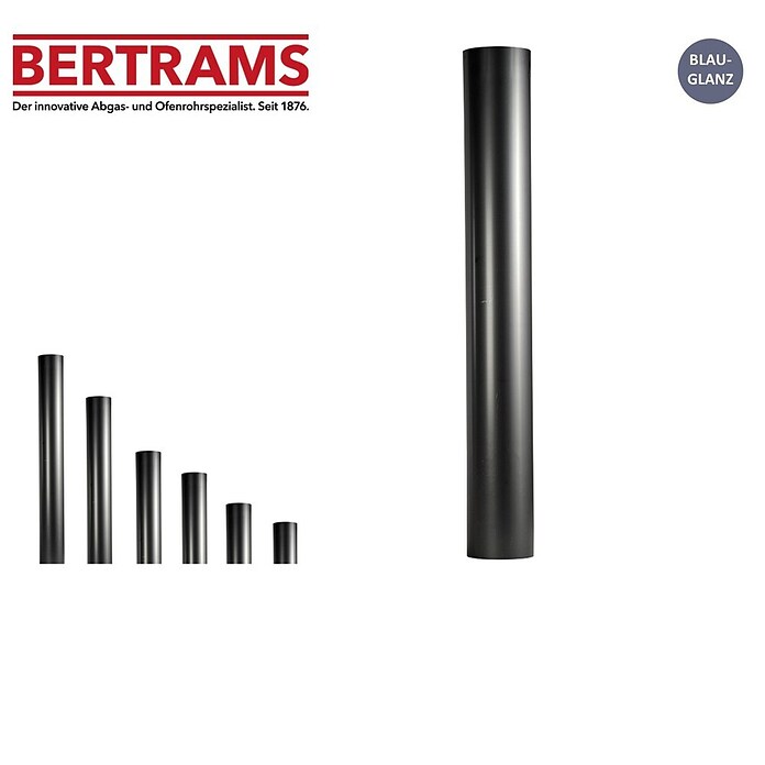 Ofenrohr (Ø x L: 100 x 1.000 mm, Feueraluminiert, Silbergrau)