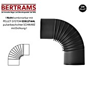Bertrams Pellet-Rohrbogen (Durchmesser: 80 mm, Bogenwinkel: 90°, Senotherm lackiert, Schwarz)