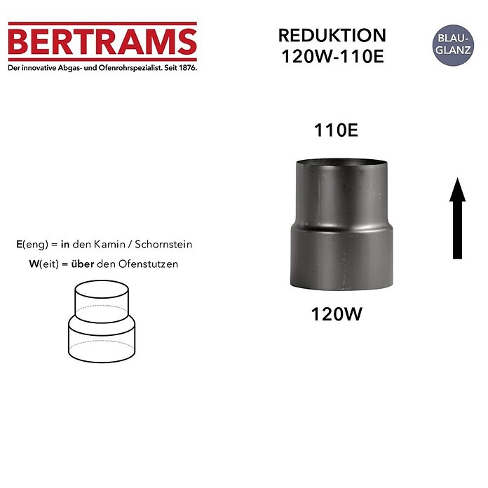 REDUKTIONSSTUTZEN SCHWARZ 120/110 /