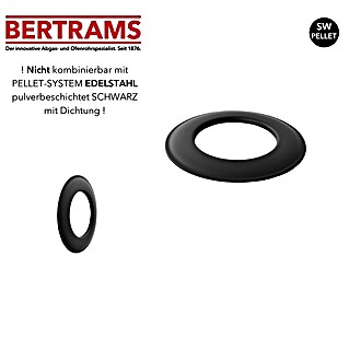 Bertrams Ofenrohrrosette (Durchmesser: 80 mm, Schwarz, Senotherm lackiert, Geeignet für: Pelletöfen)