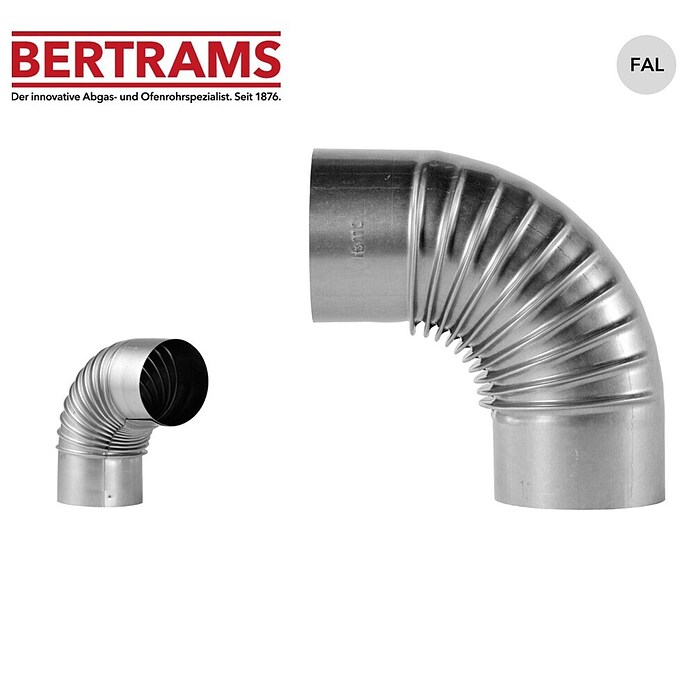 Ofenrohrbogen (Durchmesser: 120 mm, Bogenwinkel: 90°, Feueraluminiert, Silbergrau)