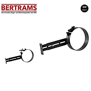 Bertrams Rohrhalter (Durchmesser: 150 mm, Verstellbar: 16 cm - 28 cm, Schwarz)