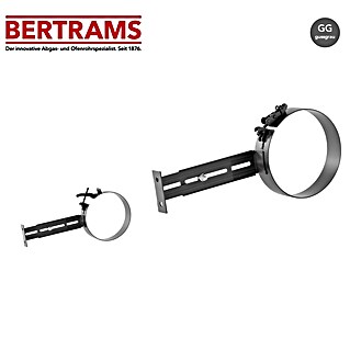 Bertrams Rohrhalter (Durchmesser: 150 mm, Verstellbar: 16 cm - 28 cm, Gussgrau)