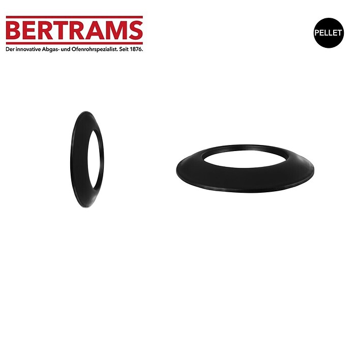 Pellet-Wandrosette (Durchmesser: 80 mm, Edelstahl, Pulverbeschichtet, Schwarz)