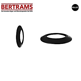 Bertrams Pellet-Wandrosette (Durchmesser: 80 mm, Edelstahl, Pulverbeschichtet, Schwarz)