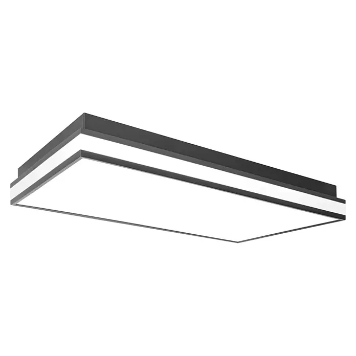 Ledvance LED-Deckenleuchte - 42 W, L x B x H: 60 x 30 x 8,6 cm, Schwarz, Mehrfarbig - Moderne rechteckige LED-Deckenleuchte mit dunkelgrauem Rahmen und heller weißer Beleuchtung.