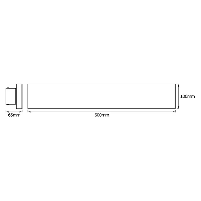 Ledvance Smart+ WiFi LED-Panel Planon Frameless - 28 W, L x B x H: 600 x 100 x 65 mm, Weiß - Weiße lineare Leuchte mit Halterung, 600 mm lang, 100 mm hoch, 65 mm tief.