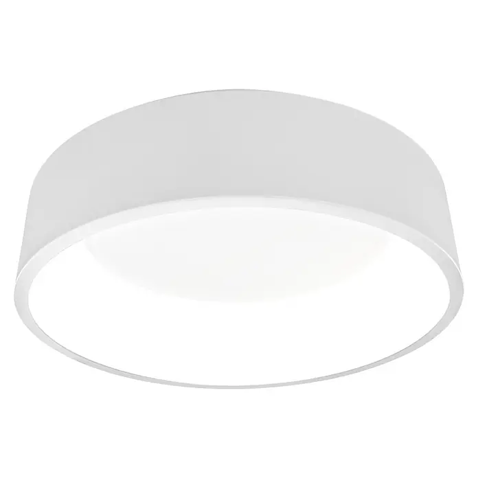 Ledvance Smart+ WiFi LED-Deckenleuchte rund Cylinder - 24 W, Ø x H: 450 x 134 mm, Weiß - Beleuchtete weiße runde Deckenleuchte für den bündigen Einbau.