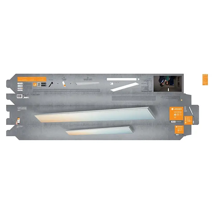 Ledvance Smart+ WiFi LED-Panel Planon Frameless - 35 W, L x B x H: 1.200 x 100 x 65 mm, Weiß, Warmweiß - LEDVANCE PLANON™ rahmenloses, abstimmbares weißes Smart-LED-Panel. Schlanke, rechteckige WLAN-Leuchte.